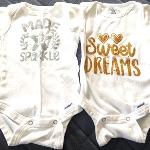 Gerber Glitter Sayings Onesies